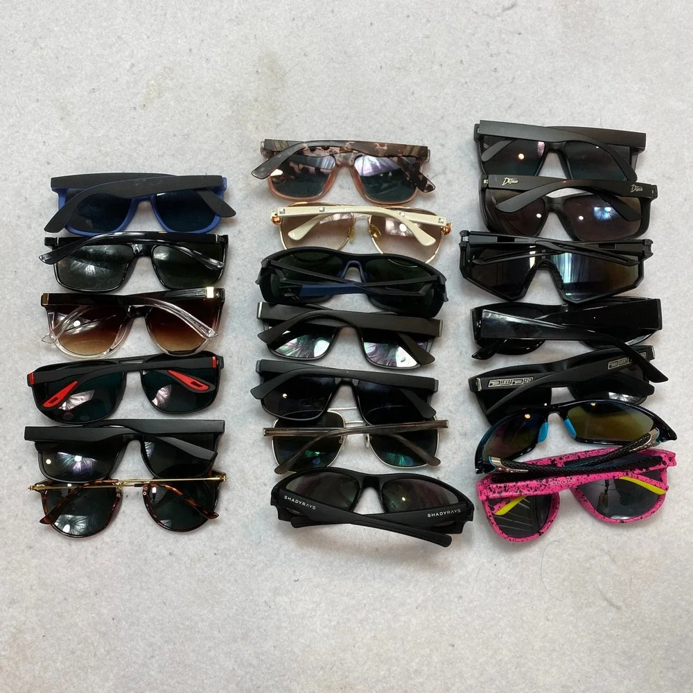 Lot Of 20 Unbranded Sunglasses Mixed Brands OS Multicolor Sport Retro Bundle
